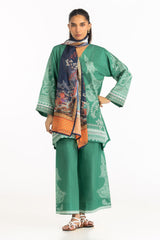 UAE-3PC Cambric Printed Suit With Scarf IPST-SCF-77399