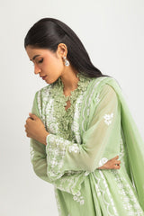 UAE- 3PC Chiffon Embroidered Suit