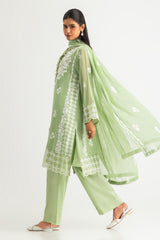 UAE- 3PC Chiffon Embroidered Suit