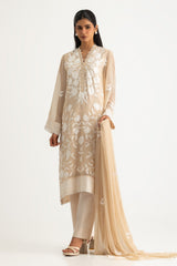 UAE- 3PC Chiffon Embroidered Suit