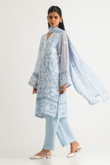 UAE- 3PC Chiffon Embroidered Suit