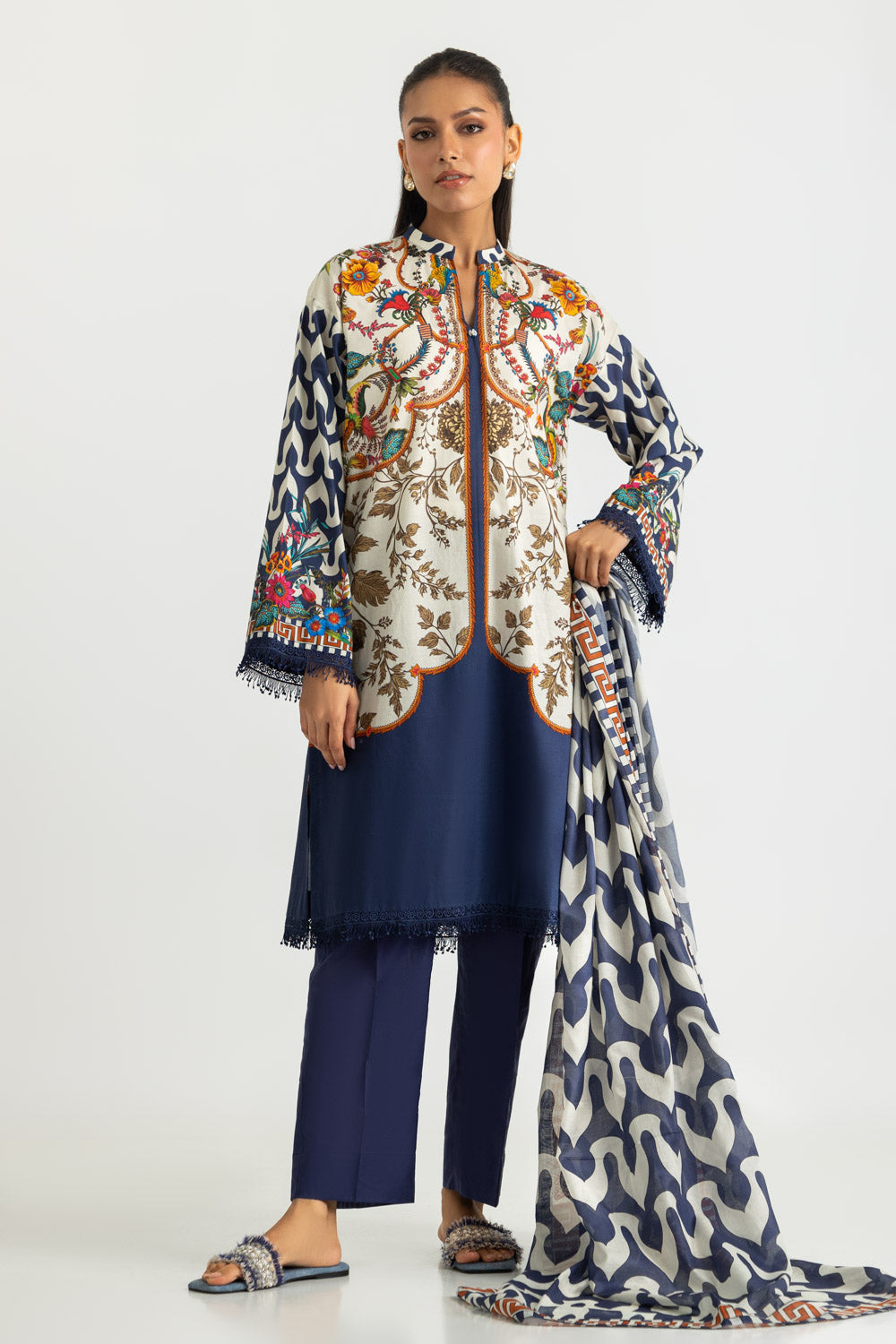 UAE-3PC Cotton Printed Suit
