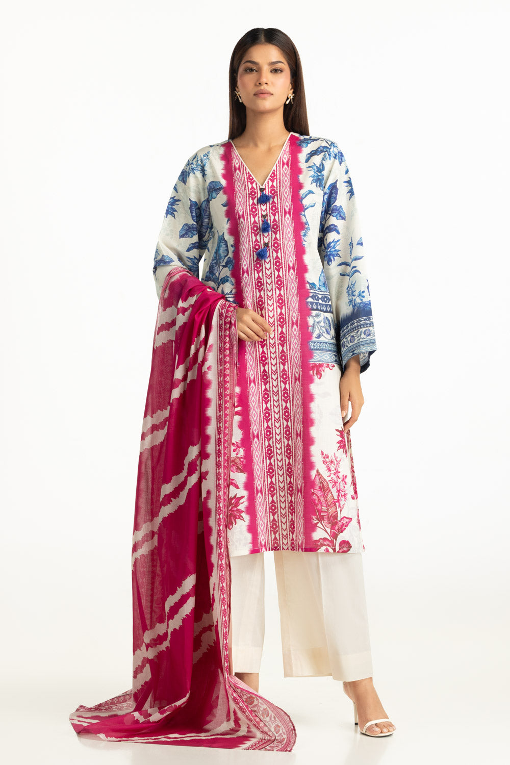 UAE- 3PC Cross Hatch Printed Suit