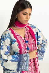 UAE- 3PC Cross Hatch Printed Suit