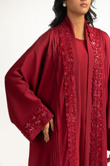 UAE-3PC Crush Georgette Embellished Abaya IPAB-22148