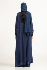 UAE-3PC Crush Georgette Embroidered Abaya IPAB-22145