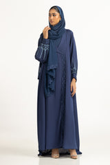 UAE-3PC Crush Georgette Embroidered Abaya IPAB-22145