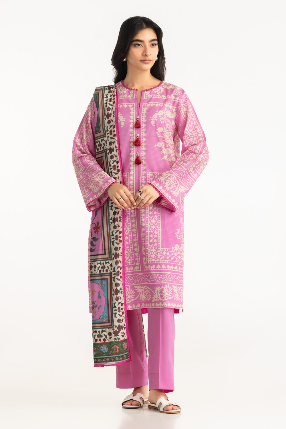 UAE- 3PC Dobby Printed Suit