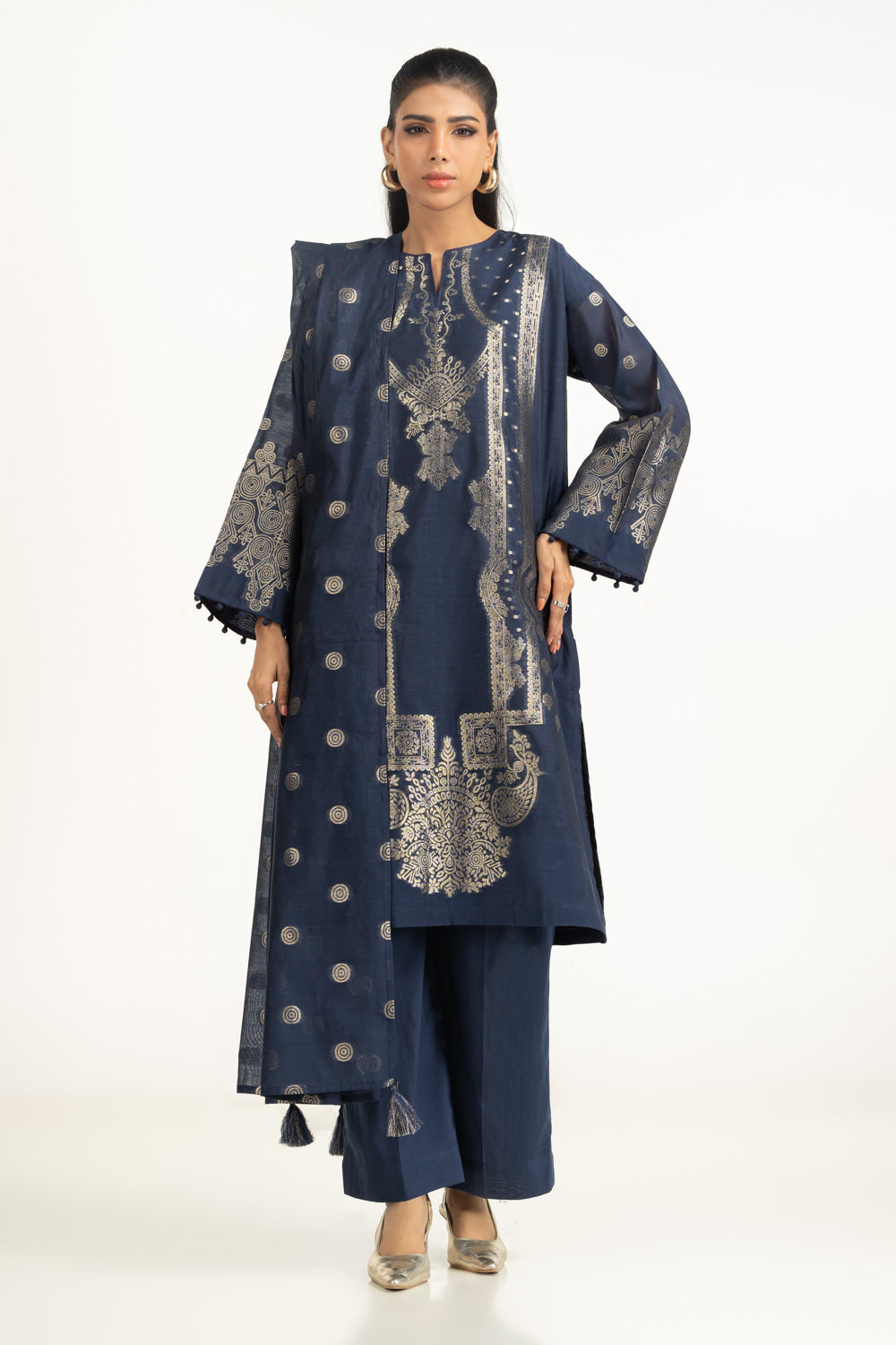 UAE-3PC Dyed Jacquard Suit IUSTKSD-1215