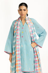 UAE-3PC Jacquard Embroidered Suit IUSTKSD-1244