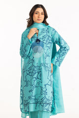 UAE-3PC Jacquard Embroidered Suit IUSTKSD-2174