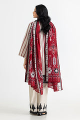 UAE-3PC Jacquard Embroidered Suit With Denting Lawn Printed Dupatta