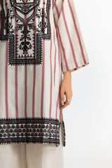 UAE-3PC Jacquard Embroidered Suit With Denting Lawn Printed Dupatta