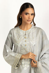 UAE-3PC Jacquard Suit With Embroidered IUSTKSD-1081