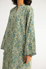 UAE-3PC Khaddar Printed Suit With Embroidered