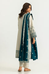 UAE-3PC Khaddar Slub Embroidered Suit