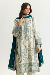 UAE-3PC Khaddar Slub Embroidered Suit