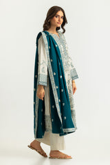 UAE-3PC Khaddar Slub Embroidered Suit