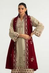 UAE-3PC Khaddar Slub Embroidered Suit