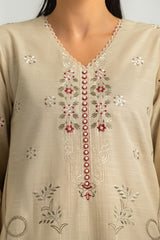 UAE-3PC Khaddar Slub Embroidered Suit