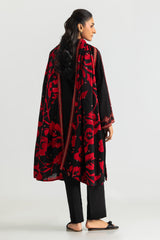 UAE-3PC Khaddar Slub Embroidered Suit With Printed