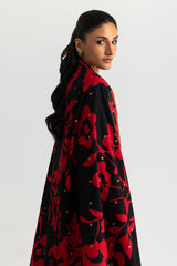 UAE-3PC Khaddar Slub Embroidered Suit With Printed