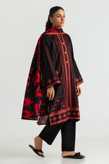 UAE-3PC Khaddar Slub Embroidered Suit With Printed