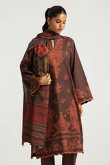 UAE-3PC Khaddar Slub Printed Suit