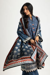 UAE-3PC Khaddar Slub Printed Suit