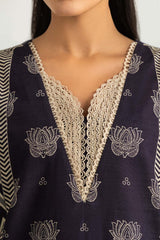 UAE-3PC Khaddar Slub Printed Suit