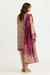 UAE-3PC Khaddar Slub Printed Suit