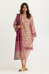 UAE-3PC Khaddar Slub Printed Suit