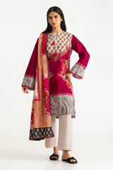 UAE-3PC Khaddar Slub Printed Suit