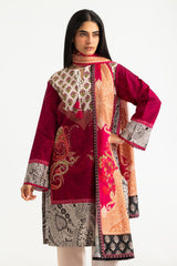 UAE-3PC Khaddar Slub Printed Suit