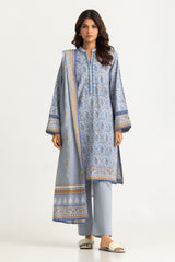 UAE-3PC Khaddar Slub Printed Suit