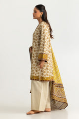 UAE-3PC Khaddar Slub Printed Suit