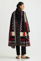 UAE-3PC Khaddar Slub Printed Suit With Embroidered