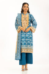 UAE-3PC Lacquer Printed Lawn Suit IUSTKSD-2001