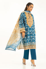 UAE-3PC Lacquer Printed Lawn Suit IUSTKSD-2001