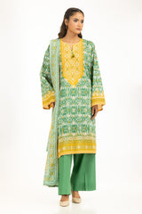UAE-3PC Lacquer Printed Lawn Suit IUSTKSD-2002