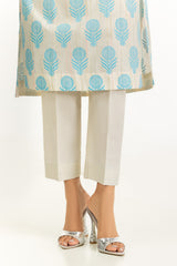 UAE-3PC Lacquer Printed Slub Yarn Suit IUSTKSD-1079