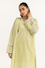 UAE-3PC Lawn Embroidered Suit IUSTKSD-1086