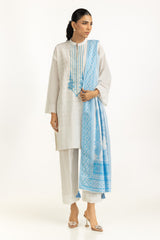 UAE-3PC Lawn Embroidered Suit IUSTKSD-1210
