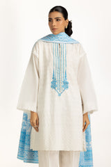 UAE-3PC Lawn Embroidered Suit IUSTKSD-1210