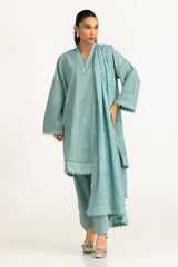 UAE- 3PC Lawn Embroidered Suit