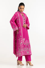 UAE-3PC Lawn Embroidered Suit IUSTKSD-2093