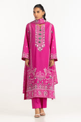 UAE-3PC Lawn Embroidered Suit IUSTKSD-2093