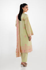 UAE-3PC Lawn Embroidered Suit IUSTKSD-2147