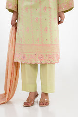 UAE-3PC Lawn Embroidered Suit IUSTKSD-2147