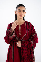 UAE-3PC Lawn Embroidered Suit IUSTKSD-2150